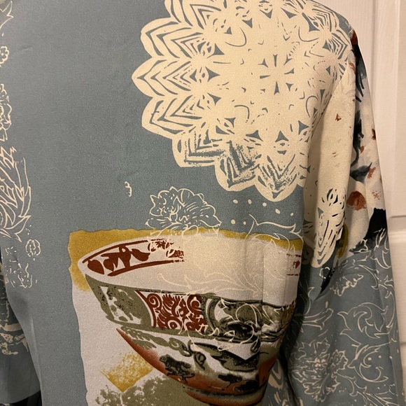 Aris A Silk Asian Kimono Inspired Jacket - Picture 12 of 14